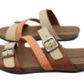 New Face Maxime Womens Comfort Leather Slides Sandals Made In Brazil