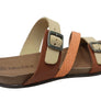 New Face Maxime Womens Comfort Leather Slides Sandals Made In Brazil