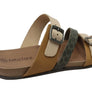New Face Maxime Womens Comfort Leather Slides Sandals Made In Brazil