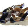 Lola Canales Shimmer Womens Comfortable Leather Sandals Made In Spain