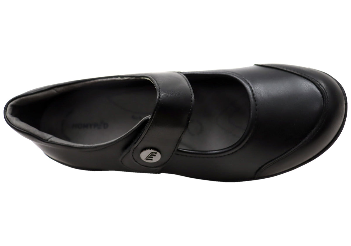 Homyped Maya Jane Womens Leather Comfort Wide Fit Mary Jane Shoes