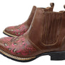 D Milton Emma Womens Leather Western Cowboy Chelsea Ankle Boots