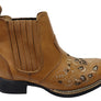 D Milton Emma Womens Leather Western Cowboy Chelsea Ankle Boots