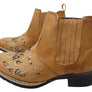 D Milton Emma Womens Leather Western Cowboy Chelsea Ankle Boots