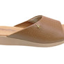 Usaflex Malvina Womens Comfort Leather Slides Sandals Made In Brazil