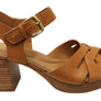 Sofft Lacie Womens Leather Platform Sandals With Comfort Footbed