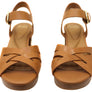 Sofft Lacie Womens Leather Platform Sandals With Comfort Footbed