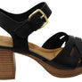Sofft Lacie Womens Leather Platform Sandals With Comfort Footbed