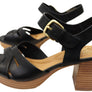 Sofft Lacie Womens Leather Platform Sandals With Comfort Footbed
