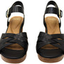 Sofft Lacie Womens Leather Platform Sandals With Comfort Footbed