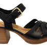 Sofft Lacie Womens Leather Platform Sandals With Comfort Footbed