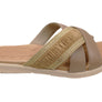 Usaflex Crescent Womens Comfort Leather Slides Sandals Made In Brazil