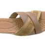 Usaflex Crescent Womens Comfort Leather Slides Sandals Made In Brazil