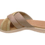 Usaflex Crescent Womens Comfort Leather Slides Sandals Made In Brazil