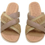 Usaflex Crescent Womens Comfort Leather Slides Sandals Made In Brazil