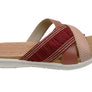 Usaflex Crescent Womens Comfort Leather Slides Sandals Made In Brazil