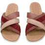 Usaflex Crescent Womens Comfort Leather Slides Sandals Made In Brazil