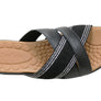 Usaflex Crescent Womens Comfort Leather Slides Sandals Made In Brazil
