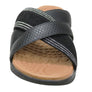 Usaflex Crescent Womens Comfort Leather Slides Sandals Made In Brazil