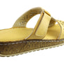 Orizonte Saffron Womens European Comfortable Leather Slides Sandals