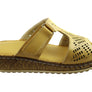 Orizonte Saffron Womens European Comfortable Leather Slides Sandals