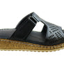Orizonte Saffron Womens European Comfortable Leather Slides Sandals