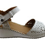 Orizonte Franni Womens European Comfortable Leather Wedge Sandals