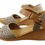 Orizonte Franni Womens European Comfortable Leather Wedge Sandals