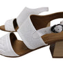 Orizonte Mindi Womens European Leather Mid Heel Comfortable Sandals