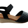 Usaflex Lorelei Womens Comfort Leather Wedge Sandals Made In Brazil