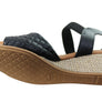 Usaflex Lorelei Womens Comfort Leather Wedge Sandals Made In Brazil