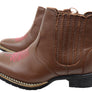 D Milton Ellie Womens Leather Western Cowboy Chelsea Ankle Boots