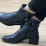 Caprice Nelba Womens Wide Fit Comfortable Leather Ankle Boots