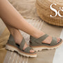 Sofft Pru Womens Leather Sandals With Cushioned Comfort Footbed