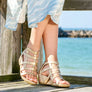 Sofft Rio II Womens Leather Wedge Sandals With Comfort Footbed