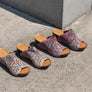 Orizonte Deb Womens European Leather Comfortable Wedge Slide Sandals
