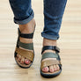 New Face Anza Womens Comfort Leather Slides Sandals Made In Brazil