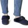 Dearfoams Womens Comfortable Dahlia Rib Knit Scuff Slippers