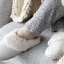 Dearfoams Womens Comfortable Dahlia Rib Knit Scuff Slippers