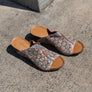 Orizonte Deb Womens European Leather Comfortable Wedge Slide Sandals