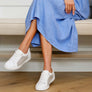Homyped Womens Lotti Lace White Leather Wide Fit Casual Shoes