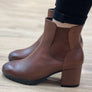 Caprice Jessie Womens Extra Wide Comfort Mid Heel Leather Ankle Boots