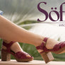 Sofft Lacie Womens Leather Platform Sandals With Comfort Footbed