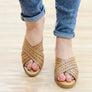 New Face Tory Womens Leather Wedge Slides Sandals Made In Brazil