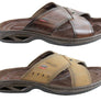 Pegada Jefferson Mens Leather Comfortable Slide Sandals Made In Brazil