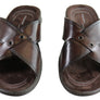 Pegada Jefferson Mens Leather Comfortable Slide Sandals Made In Brazil