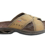 Pegada Jefferson Mens Leather Comfortable Slide Sandals Made In Brazil