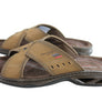 Pegada Jefferson Mens Leather Comfortable Slide Sandals Made In Brazil