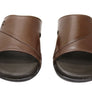 Savelli Banks Mens Comfortable Leather Slides Sandals Made In Brazil