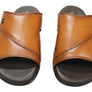 Savelli Banks Mens Comfortable Leather Slides Sandals Made In Brazil